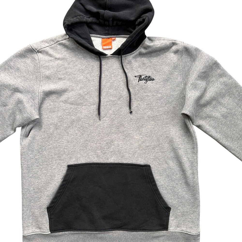 Thirtytwo Hoodie Mens XL Gray Black Excellent Colorblock Embroidered Logo Skate